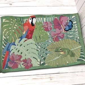 Set of 4 Rainforest Vivid Color Tropical  Placements 18.5”x13”